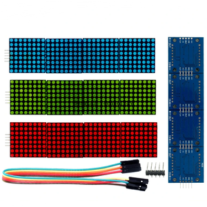 MAX7219 Dot Matrix Module 4-in-1-Display mit 5P rot-grünen und blauen Kabeln für Mikrocontroller-Entwicklungs platinen - Product Image 1
