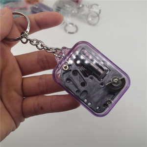 Custom רוח עד צבעוני מפתח שרשרת מוסיקה תיבת מחזיק מפתחות אקריליק ריקים
