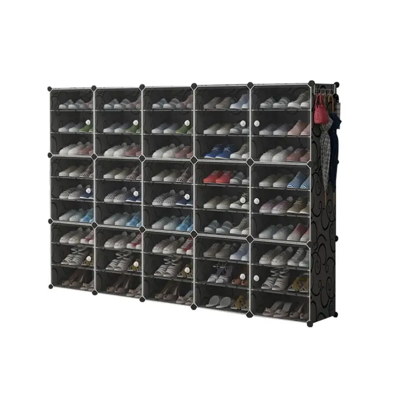 Estante de almacenamiento de zapatos plegable de plástico, organizador de zapatos de moda Simple, zapateros modernos sin polvo para el hogar, sin instalación