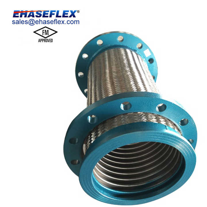 FM High Pressure 304 Stainless Steel Metal Pump Flex Connectors Corrugated Flexible Metal Hose for Hydraulic Systems
