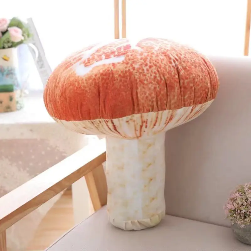 Oreiller champignon 3D créatif, nourriture amusante, canapé, coussin, jouet en peluche