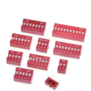 Slide Type <strong>Switch</strong> Module <strong>1</strong> 2 3 4 <strong>5</strong> 6 7 8 10Pin 2.54mm Position Way DIP Red Pitch Toggle <strong>Switch</strong> Snap Dial <strong>Switches</strong> - Product Image 4