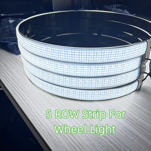แถบวงแหวนล้อ5แถว DC 12V กันน้ำ1.35ม. แถบแสงล้อ LED สีขาวบริสุทธิ์มีความเข้มสูงมีสายสีแดงและสีดำ - Product Image 5