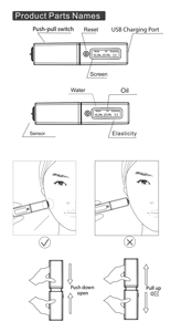 Misuratore di Test dell'umidità della pelle del sensore dell'analizzatore della pelle facciale digitale a lettura rapida portatile - Product Image 5