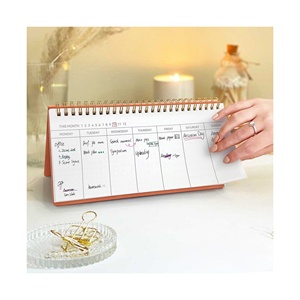 Calendario de escritorio de mesa personalizado 2025 planificador minimalista semanal cuaderno en espiral para hacer lista de blocs de notas planificadores de soporte de escritorio diarios - Product Image 1