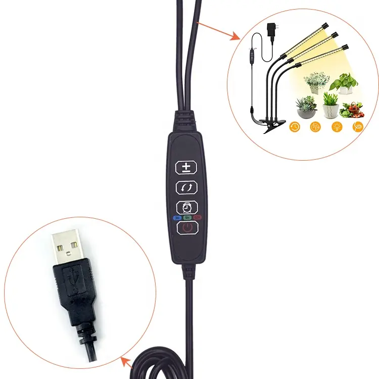 OEM 5V 12V Usb Cable With Color Dimmer On/Off Power Timer Switch