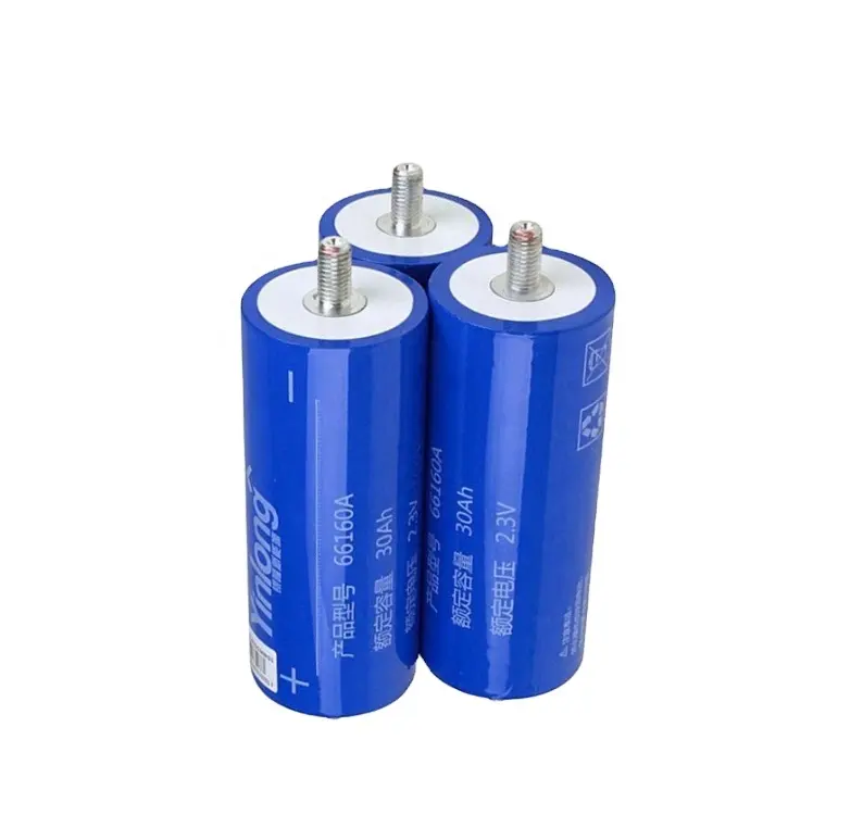 Baterai Lithium Titanate 2.3V Sel Silinder 30Ah 35ah 40Ah 45AH Baterai Isi Ulang Baterai Kelas A 66160