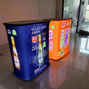 可折叠铝制定制贸易展示台展示架椭圆形弹出式酒吧柜台 - Product Image 1