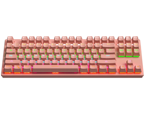 OEM ODM fabrika fiyat 87 tuşları pembe özelleştirilmiş düzeni mekanik klavye RGB arkadan aydınlatmalı oyun klavyesi K300 - Product Image 2