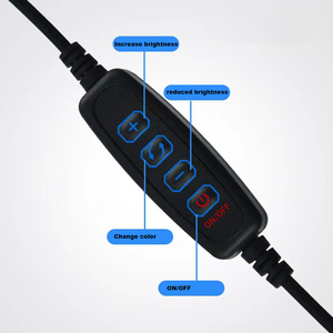 USB 5V Switch 1.5M Cable Live Broadcast Light Controller Controller LED a tre colori a 4 pulsanti - Product Image 5