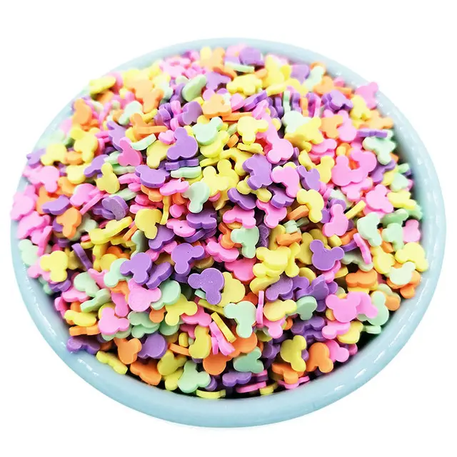 1KG misto 5MM miniatura argilla polimerica frutta cuore stella fette spruzzi finti per melma e Nail Art borsa fai da te bambini da collezione