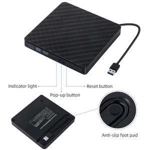USB3.0外置光驱DVD刻录机光盘播放器支持一键录制宽应用黑色 - Product Image 6