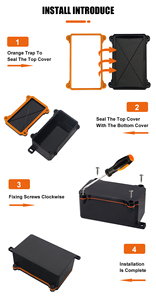 Szomk Tùy Chỉnh PC Chống Cháy Ngoài Trời Dự Án Điện IP68 Hộp Nối Màu Đen Không Thấm Nước Hộp ABS Nhựa Bao Vây Điện Tử - Product Image 5