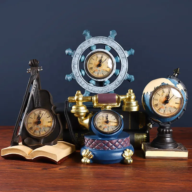 Avrupa tarzı süsler retro müzik aletleri saati modelleri yaratıcı ev el sanatları doğum günü partisi hediye