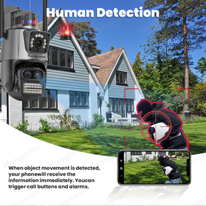 Soporte de tarjeta de memoria Alexa visión nocturna 9MP 8X Zoom iCSee inalámbrico WiFi CCTV seguridad al aire libre PTZ red IP cámara de doble lente - Product Image 5
