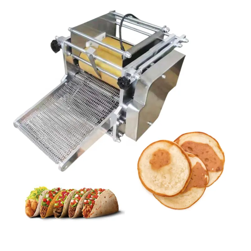 Hot Sale Beliebte elektrische runde Wrapper Mehl herstellungs maschine Kommerzielle Mais tortilla walze Ehemalige Pfannkuchen maschinen