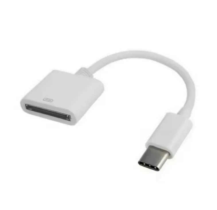 Cabo adaptador de carregamento de dados para iphone, branco, 12cm, 30 pinos fêmea para USB 3.1, tipo C, sincronização USB-C