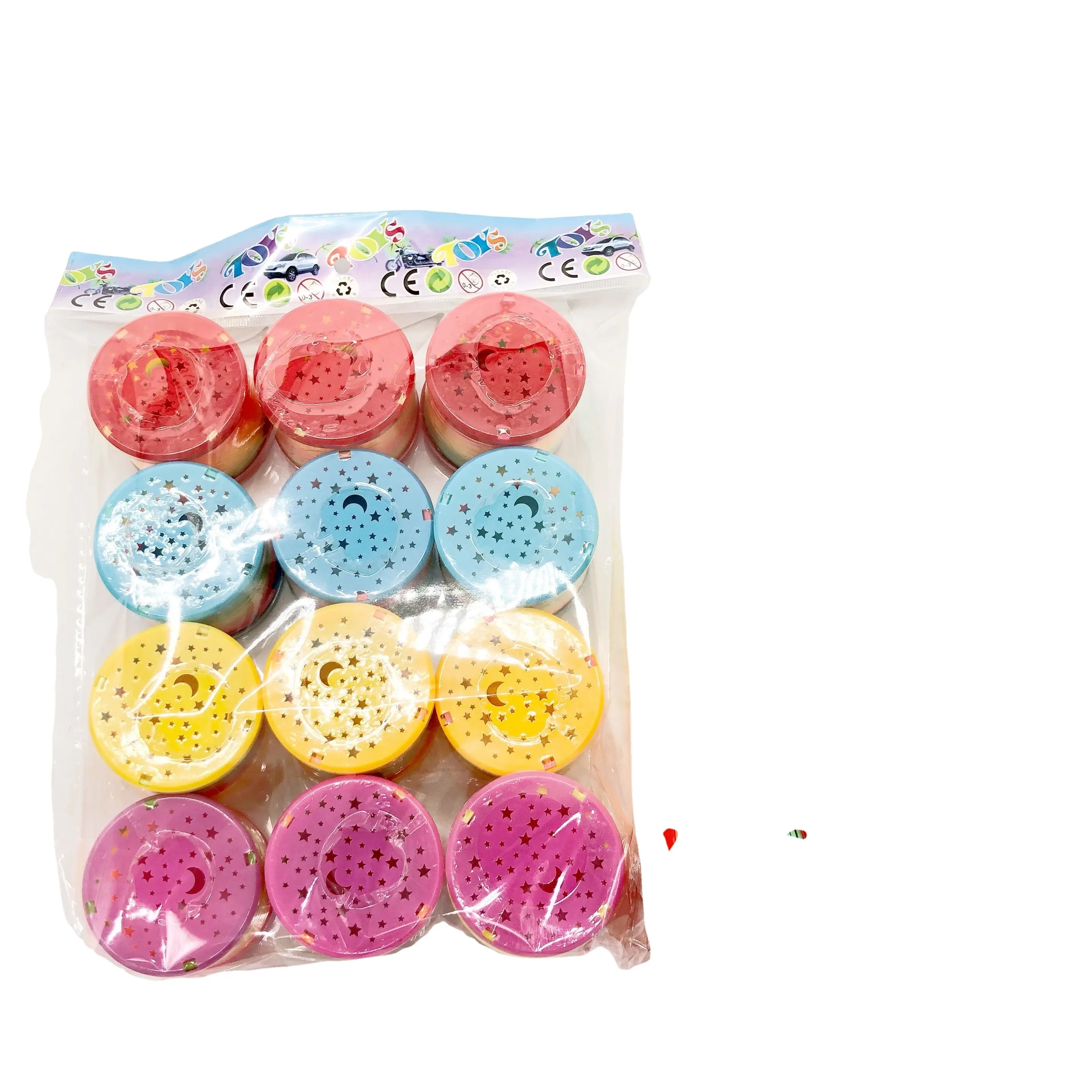 Molle elicoidali inferiori a buon mercato giocattolo a molla in plastica arcobaleno giocattolo Slinki in plastica per bambini 7 adulti Jumbo Top Rainbow Spring Toy