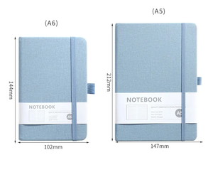 Cuaderno de tapa dura con correa elástica de lujo A6 personalizado con logotipo impreso - Product Image 6