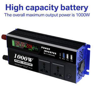 交流电源逆变器自动匹配12V/24v输入110V输出600w-1600w峰值功率液晶显示器50Hz/60Hz 30A，适用于汽车/家用OEM