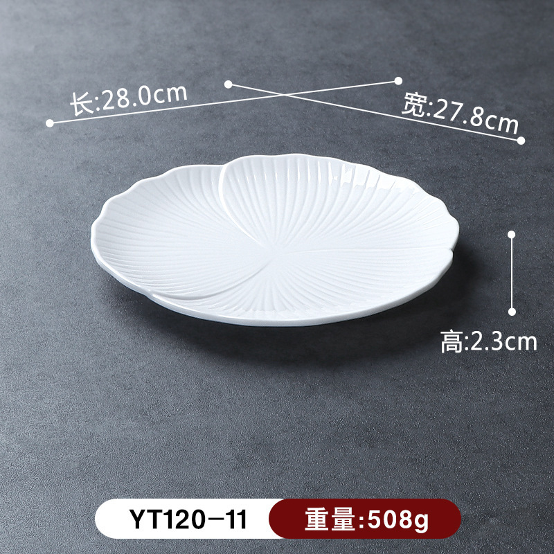 YT120-11 Plato de Estambres Florales, Blanco para Banquete de Estado