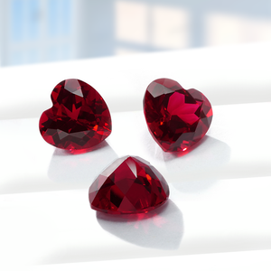 Starsgem güvercin kan kırmızı Lab yetiştirilen yakut taşlar kalp şekli doğa kesim kırmızı renk Lab yetiştirilen yakut taş - Product Image 1