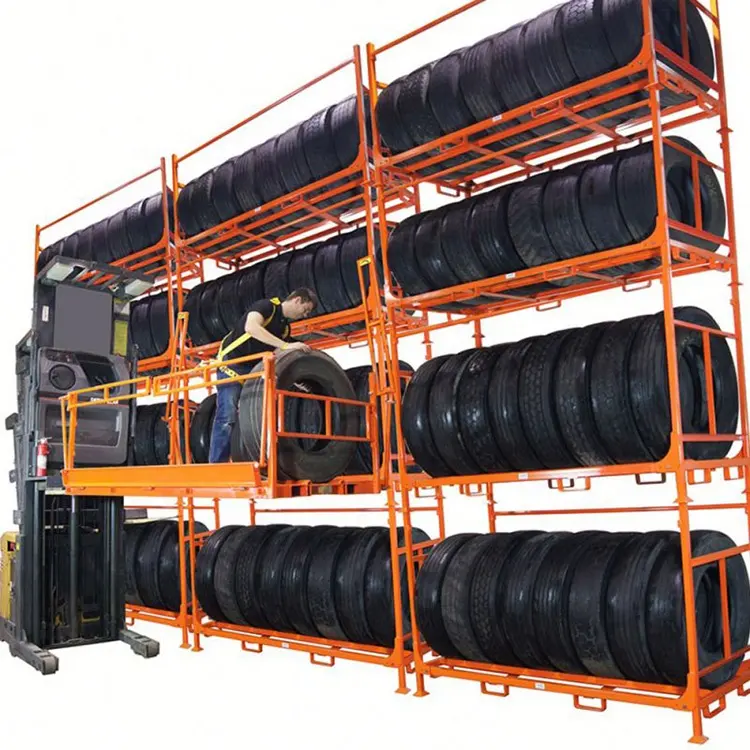 Складной стеллаж для хранения стальных труб, штабелируемый стеллаж для шин, стеллаж для транспортировки грузовых шин