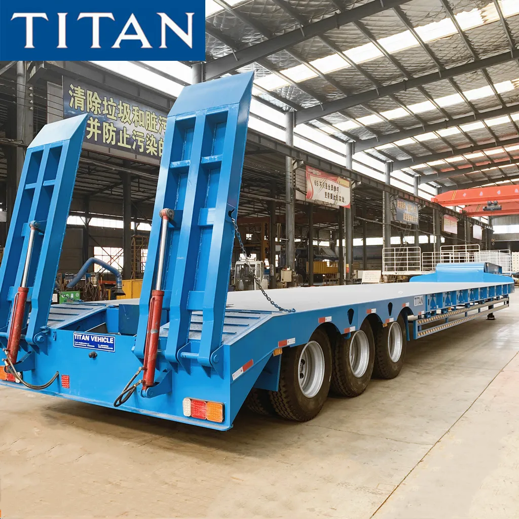 TITAN used low loader truck semi trailer lowbed truck for sale