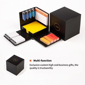 Luxury Hard Cardboard Black Telescope Square Paper Reminder <strong>Memo</strong> <strong>Cube</strong> <strong>Block</strong> Sticky <strong>Notes</strong> <strong>Memo</strong> Pads with Index Tabs Box Set - Product Image 2