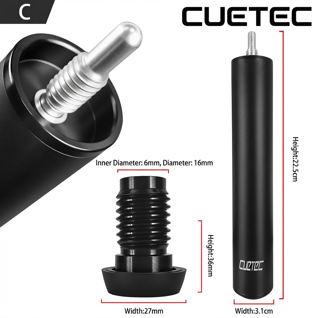 Black Aluminum Alloy-CUETEC Cue Extension