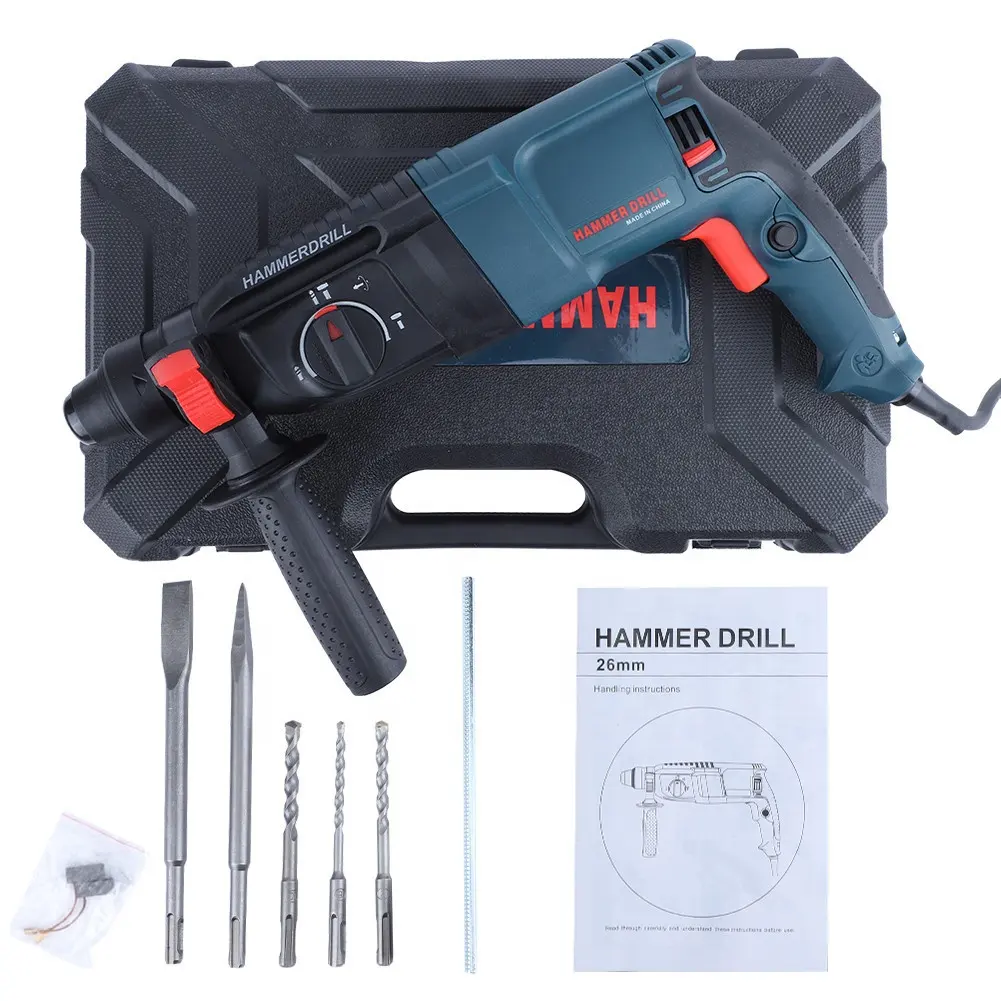 SDS Plus 820W Rotary Impact Hammer drill 26mm Electric Power Hammer Drills 4 function Power Tools