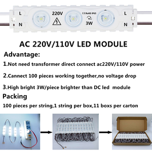 Yüksek gerilim 3W LED modülü AC110V/220V su geçirmez IP67 gerek Ultra ince işaretler için uygun güç kaynağı kullanın. - Product Image 2
