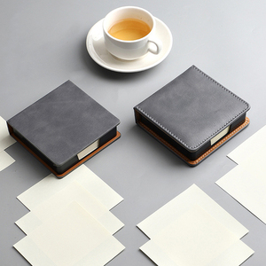Suministro de fábrica, almohadilla de caja de cuero creativa con logotipo personalizado, Bloc de notas de oficina de negocios, Portapapeles de notas adhesivas - Product Image 6