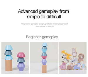 Vorschule Frühes Lernen Lernspiel zeug Fantasievolles Spiel Holztier Stapel blöcke und Balance Spielzeug für Kinder Baby Kleinkinder