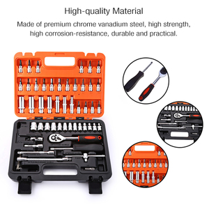 1/4-Inch Drive Socket Ratchet Wrench Socket Bit Combination 56pcs Hand <strong>Tools</strong> Box <strong>Kit</strong> for Auto Repairing &amp; Household,Metric