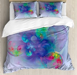 Spires Duvet cover Set, hiện đại sáng tạo máy tính nghệ thuật Thiết kế psychedelic phong cách thay thế hình dạng hình ảnh, trang trí bộ đồ giường thiết lập - Product Image 3