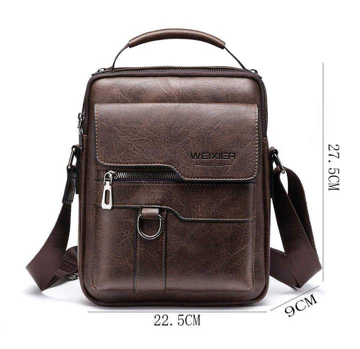 Waterproof Men's Leather Crossbody Bag Fashion Portable Business Casual Wholesales Custom logo Handbag Vegan Sling Messenger Bag