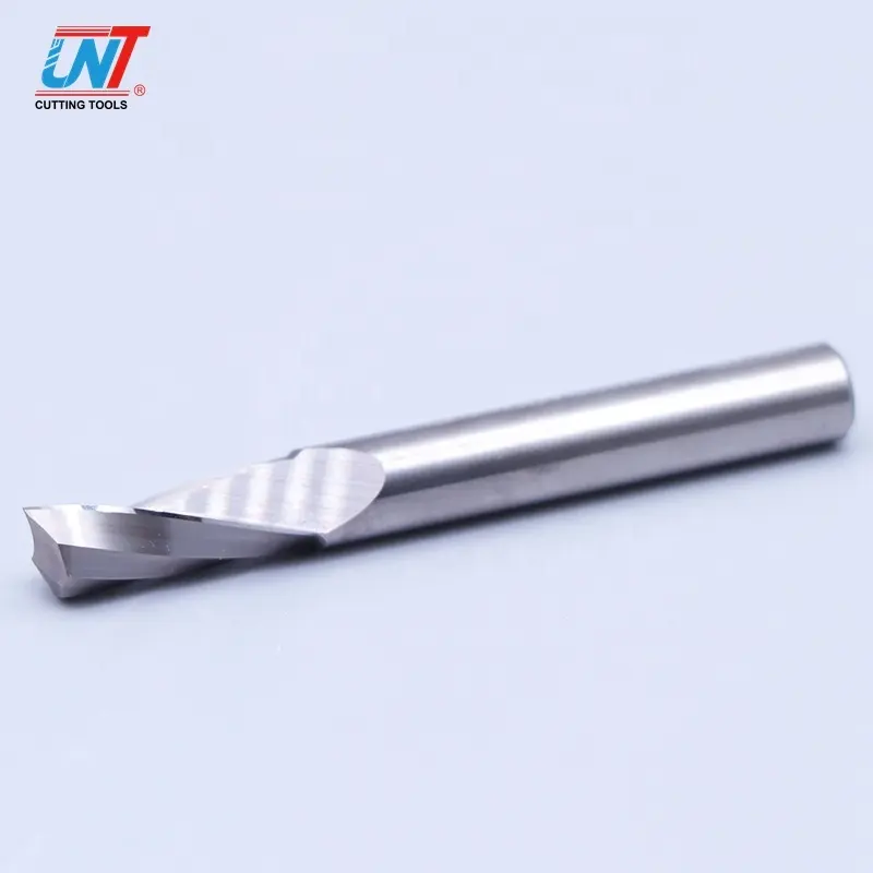 UNT Solid carburo di tungsteno non patinato CNC Router Bit Fresa Single Flute End Mill Compression Cutter per plastica