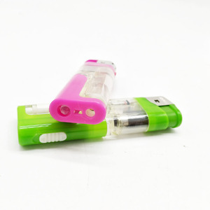 Günstige Multifunktions-Kunststoff Nachfüllbare elektronische Gasbrenner LED-Feuerzeug - Product Image 6