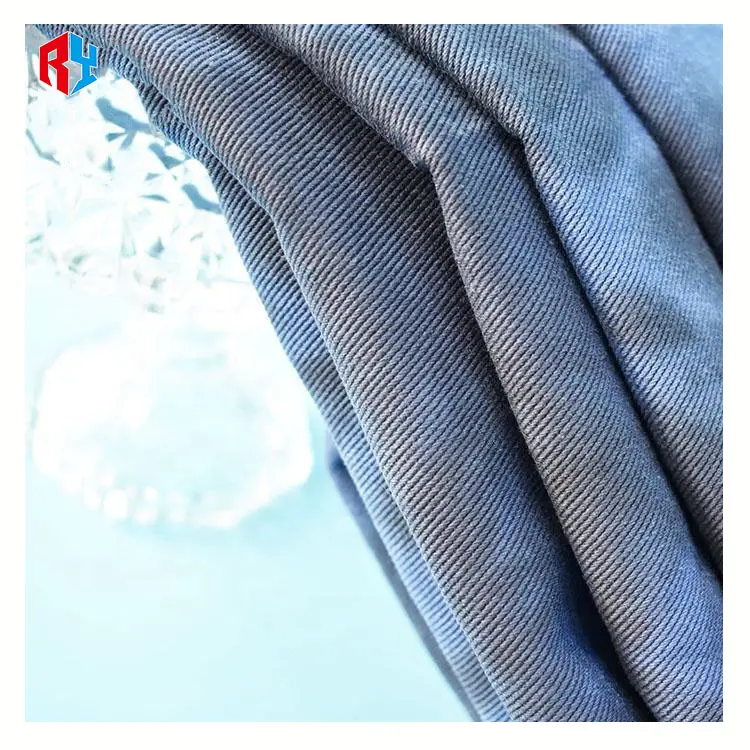Tela de sarga de algodón suave y transpirable de algodón teñido con lazo azul de 245gsm de alta calidad para prendas de vestir