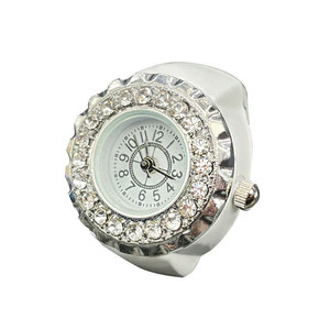 Vendita all'ingrosso calda Unisex diamante intarsiato anello di tendenza orologio funzionale tempo-raccontare gioielli per le donne degli uomini