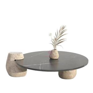 Sang trọng đá tự nhiên Nero MARQUINA Mable Bàn cà phê phong cách cổ điển căn hộ nhỏ giữa thế kỷ đồ nội thất phong cách thiết kế - Product Image 5