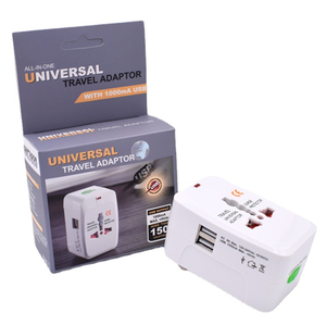Evrensel seyahat adaptörü ab Hanging abd İngiltere asılı kutu ve taşınabilir çanta ile <span class=keywords><strong>2</strong></span> <span class=keywords><strong>USB</strong></span> 12W