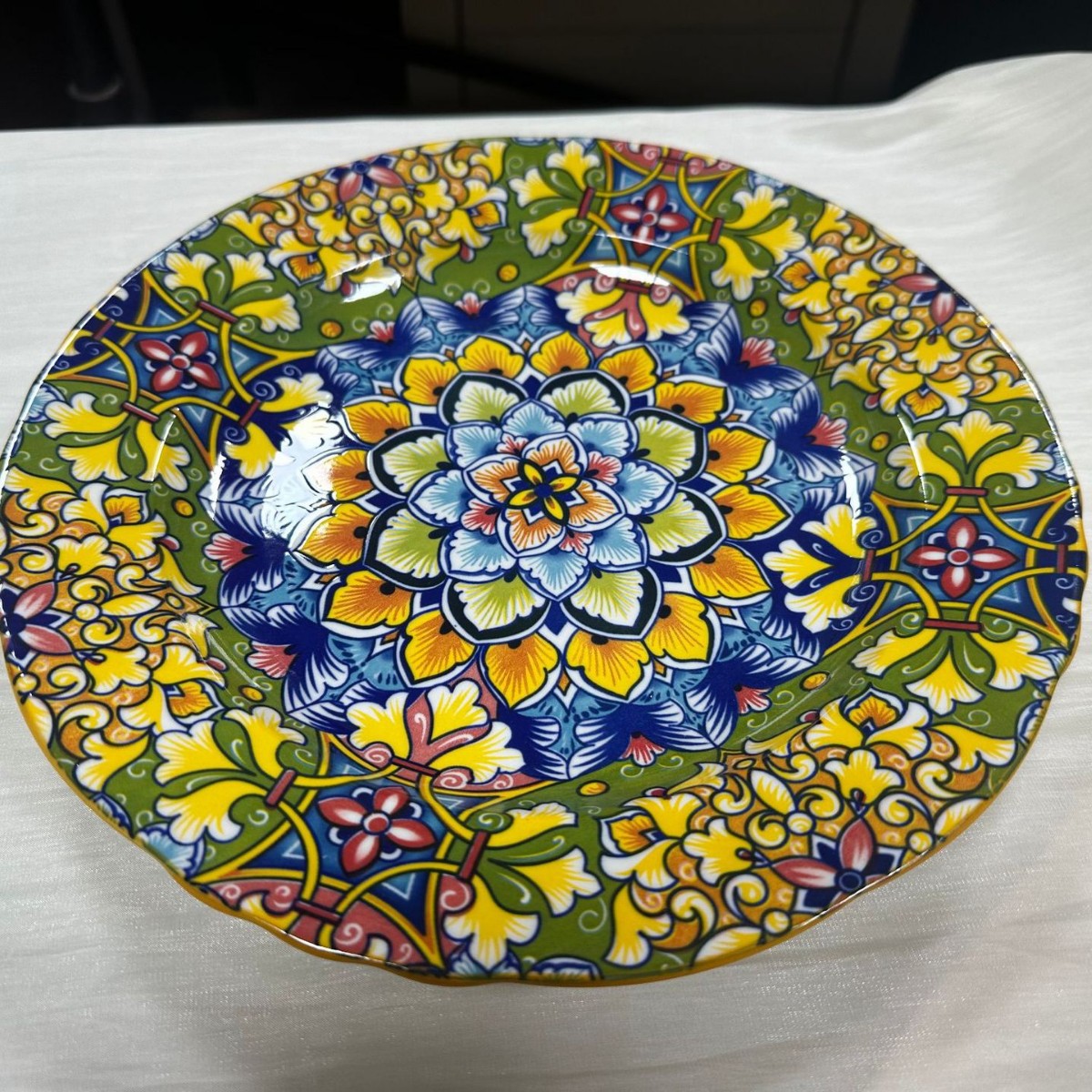 10inch lotus edge shallow plate/pa2058 brocade floral splendor