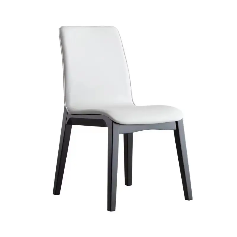 Silla de comedor de tela blanca de madera, sillón de tapicería cómodo de lujo moderno, sillas de comedor con marco de madera