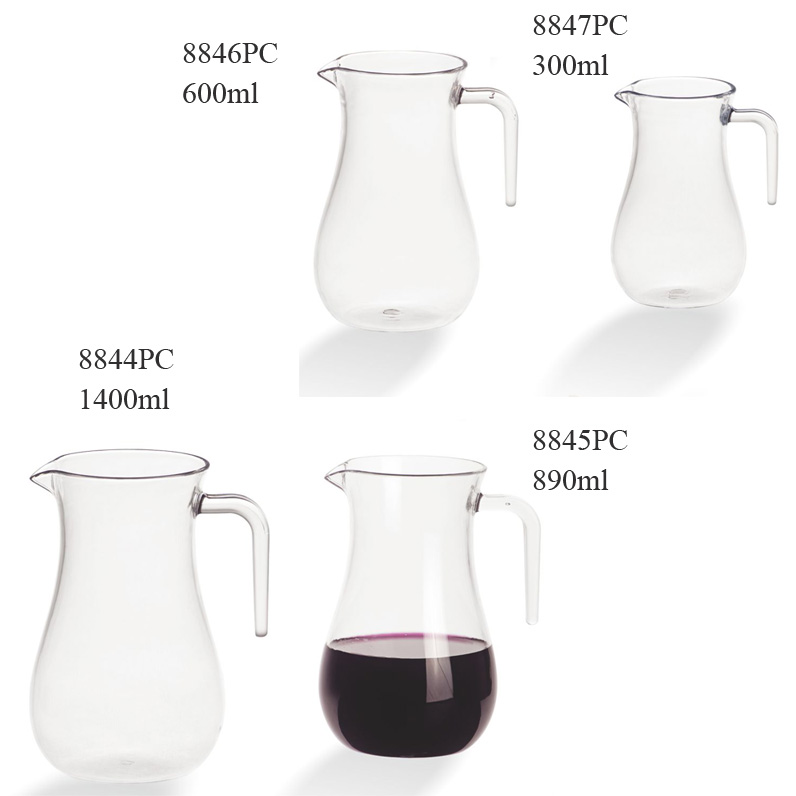 Barware 1140ml Unbreakable Ice Lip Jug with Spout Plastic Beer Pitcher 43oz Polycarbonate Beer Jug