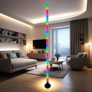CE ROHS โคมไฟตั้งพื้น LED ทันสมัยไฟ RGB สีรุ้งดีไซเนอร์ใหม่พร้อมรีโมท IR สำหรับตกแต่งห้องนั่งเล่นตัวพลาสติกที่ทนทาน - Product Image 1