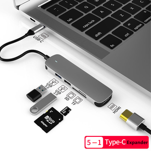 6-en-1 Tipo C a HDMI TF/ SD adaptador Tipo C HUB base adecuada para juegos de computadora/conector de distribución de teléfonos móviles - Product Image 2