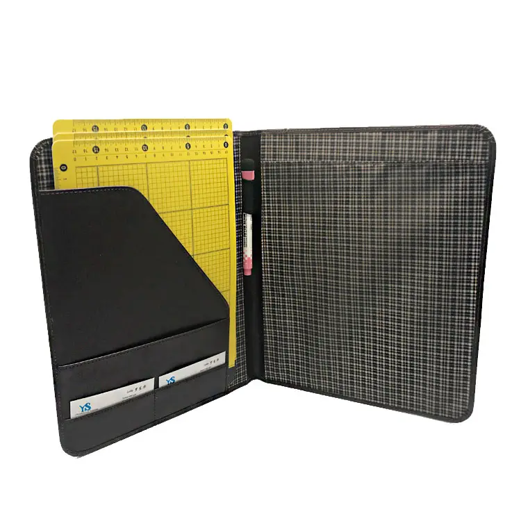 Professional Business Padfolio Portfolio Briefcase Style Document Organizer Folder With Handles Notepad Ring Binder