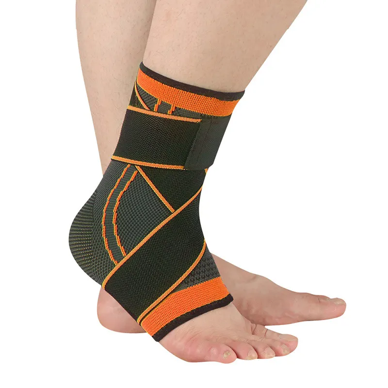 Düşük adedi açık spor desteği çift basınç sapanlar koruma özelliği ile elastik bantlar naylon ortopedik ayak bileği Brace sarar